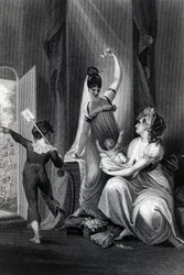 En mor med sin familj på landet, graverad av Richard Rhodes, 1807
